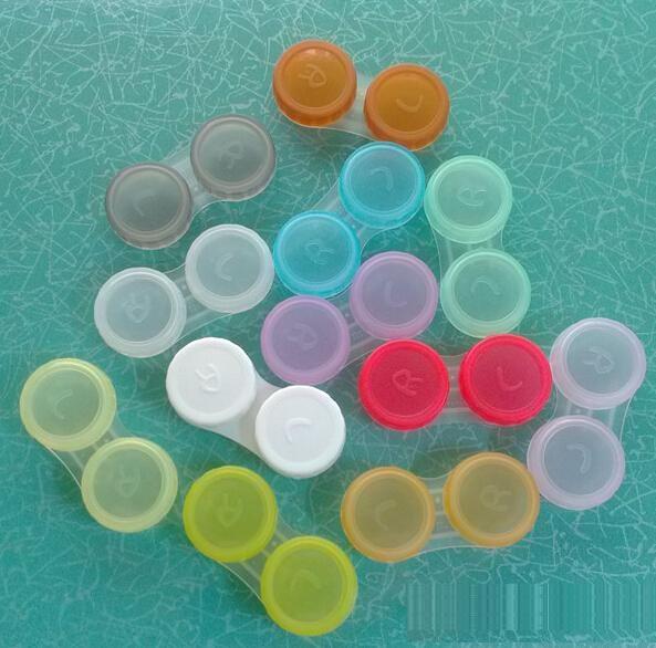 Plastic Contact Lens Box Holder Portable Small Lovely Candy Color Eyewear Bag Container Contact Lenses Soak Storage Case