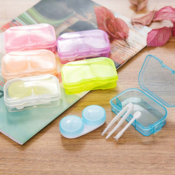 Random Color 2017 Fashion Best Transparent Pocket Plastic Contact Lens Case Travel Kit Easy Take Container Holder Hot sale