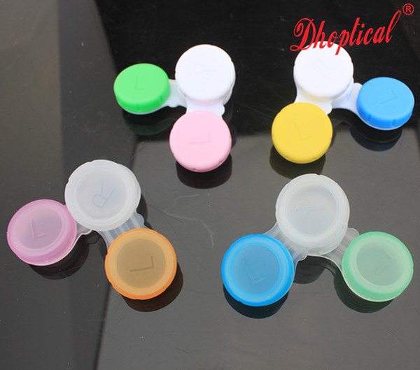 free shipping contact lens case 100pcs glasses case ,contact lense case good quality low price