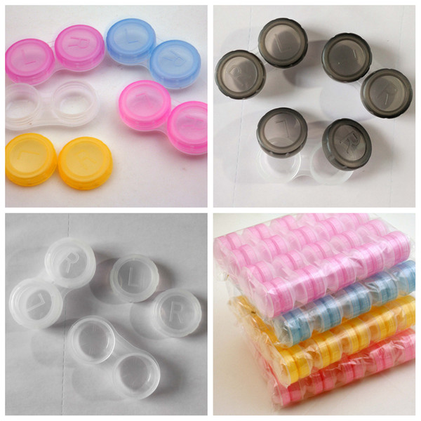 Plastic Contact Lens Box Portable Stealth Lens Holder Container Case Soak Storage Eyecare Contact Lenses Case AAA214