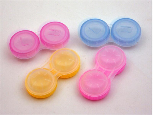 Plastic Contact Lens Box Holder Portable Small Lovely Candy Color Eyewear Bag Container Contact Lenses case randoml colors