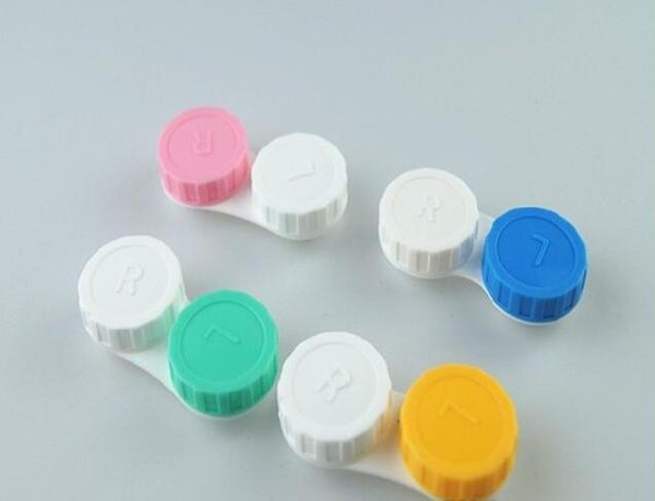 500pcs/lot fahion Contact lenses case kit mate double lens box simple