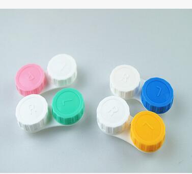 Free shipping best Price 5000pairs contact Lens Case lovely Colorful Dual Box Double Case Lens Soaking Case