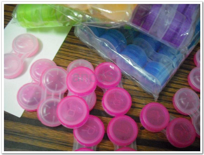 Fedex Free-special price! 500pcs colorful and transparent contact lens cases with high quality