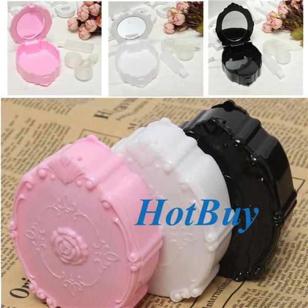 Mini Contact Lens Box Cute Travel Kit Mirror Container Holder Lenses Eyewear Accessories #3882