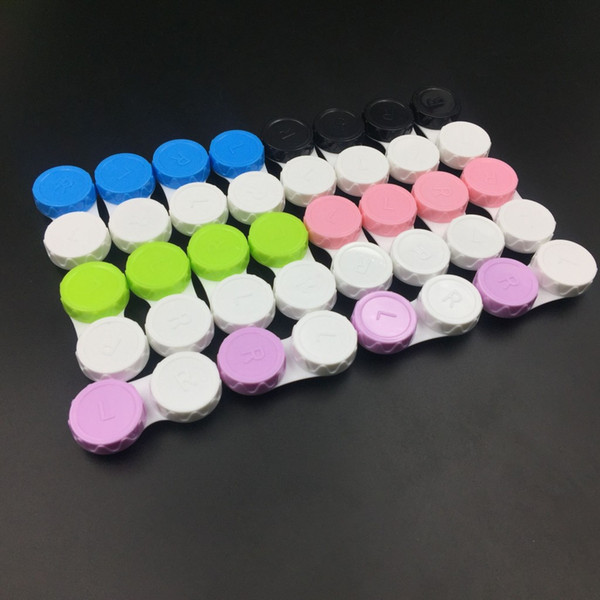 Candy Color Contact Lens Storage Set Screw L and R Lid Contact Lens Box Case Container Mixed Colors