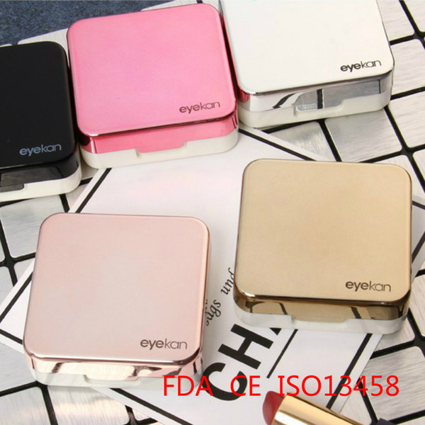 colored Contact Lens Case With Mirror women Colored Contact Lenses box eyes contact lens container Lovely Travel kit box