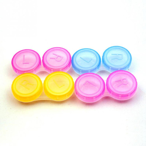 2017 NEW 10pcs Random Color Box Holder Portable Small Lovely Candy Color Contact Lenses Soak Container