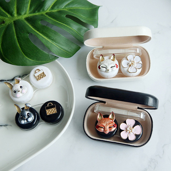 Contact Lens Case Cartoon Cut Animal Glasses Case Eyes Contact Lenses Box for Glasses Lens Container Glasses 12 Styles