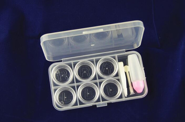 Free DHL Now hot sale 6 Grid Transparent Contact Lens Display Box Case Eyeglasses Case Eyewear Cases shipping