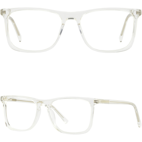 Clear Translucent Large Wide Plastic Mens Womens Frames Eyeglasses Spring Hinges