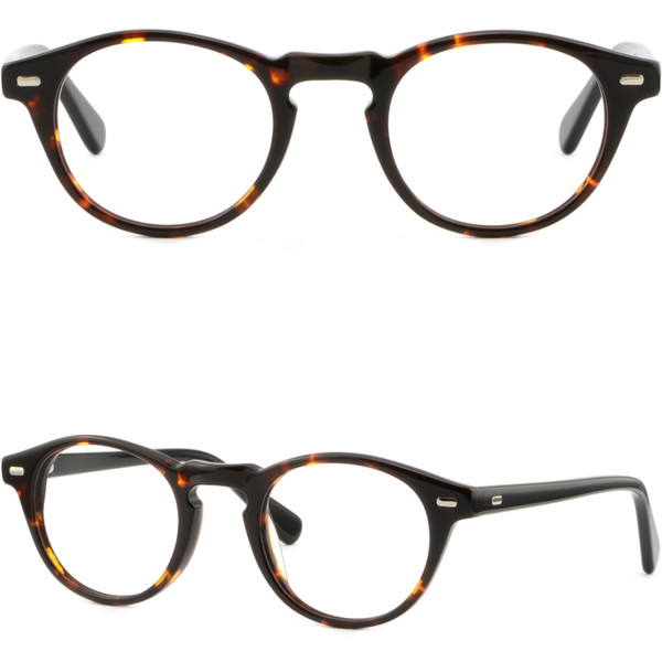 Men's Women's Plastic Frame Spring Hinges Glasses Silver Pieces Accents Tortoise