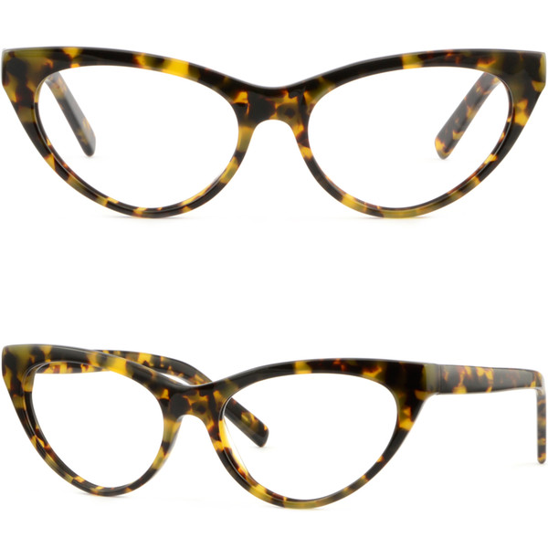 Women's Cat Eye Plastic Acetate Cateye Frames Tortoiseshell Prescription Glasses