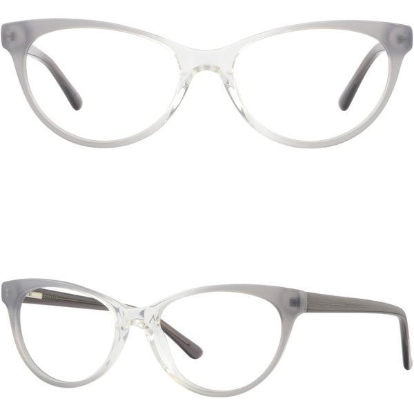 Light Womens Cateye Plastic Frame Spring Hinges Acetate Glasses Eyeglasses Grey Gray