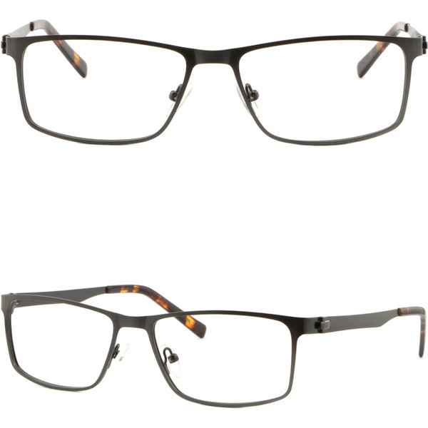 Rectangular Men's Women's Metal Frames Light Prescription Glasses Dark Gray Grey