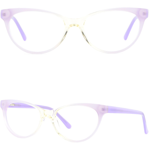 Light Womens Cateye Plastic Frames Spring Hinges Acetate Glasses Eyeglass Purple