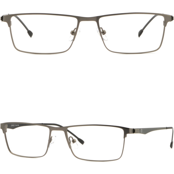 Rectangle Full Rim Men's Women's Light Titanium Frames Prescription Glasses Gray