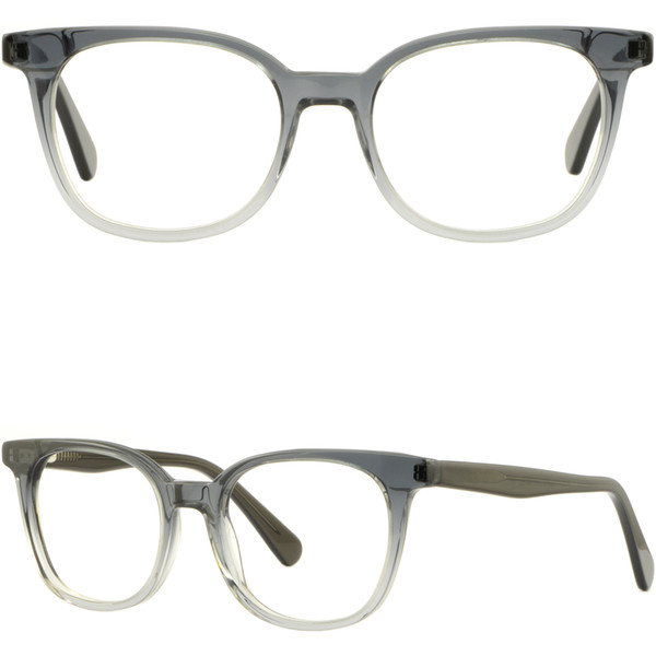 Square Men Women Acetate Frame Prescription Glasses Eyeglasses Spring Hinge Gray