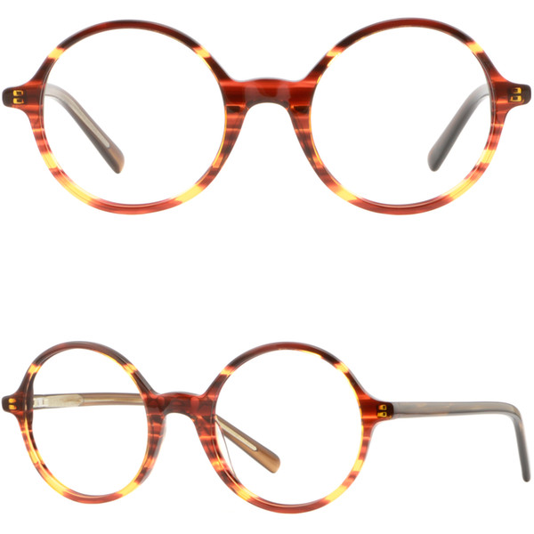 Small Narrow Round Kids Womens Acetate Frames Plastic Prescription Glasses Brown