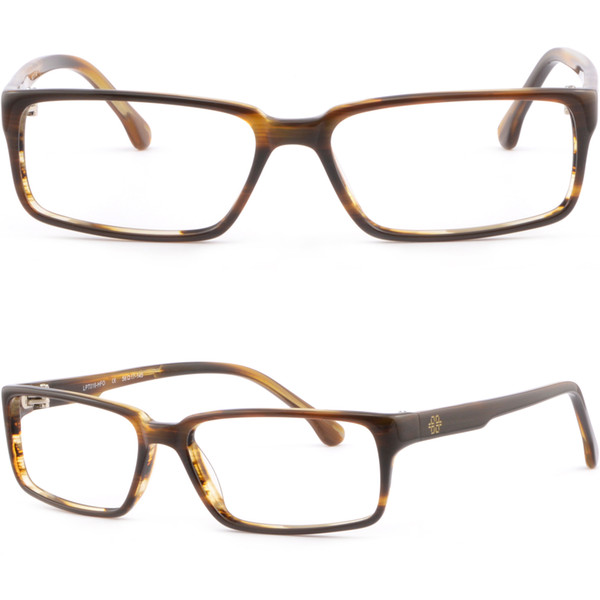 Brown Full Rim Rectangle Light Plastic Frames Prescription Glasses RX Sunglasses