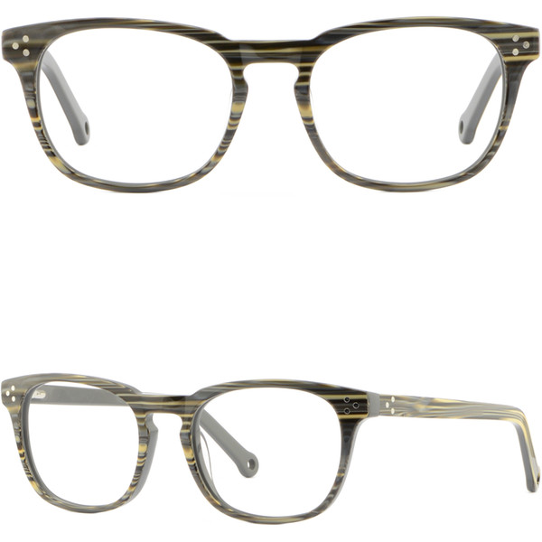 Men's Womens Plastic Frame Spring Hinges Light Acetate Square Eyeglasses Glasses