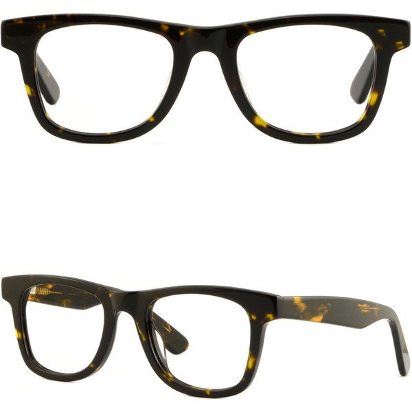 Thick Strong Men Women Frame Large Acetate Eyeglasses Glasses Spring Hinge Black