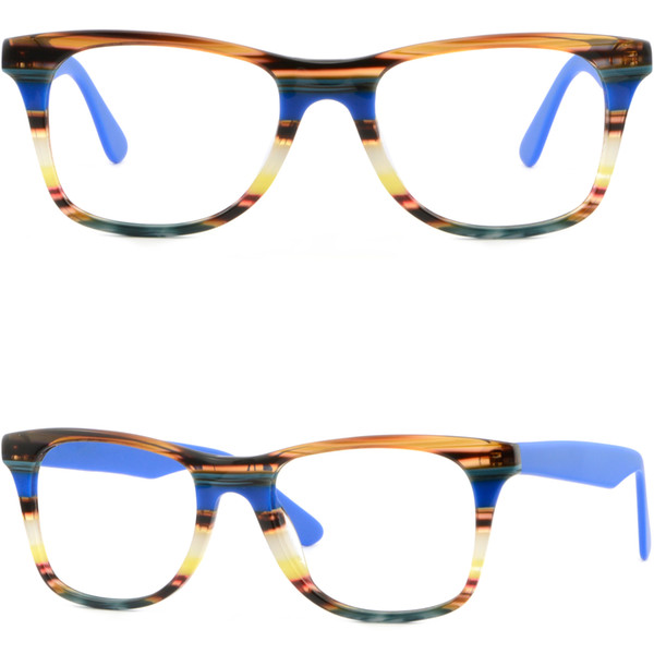 Large Square Men's Womens Plastic Frames Prescription Glasses RX Sunglasses Blue