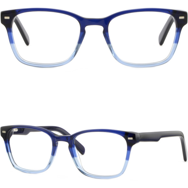 Men Women Plastic Frames Spring Hinges Prescription Glasses Sunglasses Navy Blue