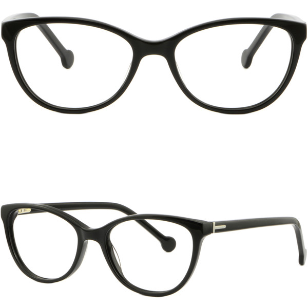 Full Rim Women's Acetate Frames Light Plastic Glasses Shiny Black Spring Hinges