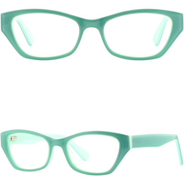 Cateye Women's Acetate Plastic Frame Green Prescription Eyeglasses Spring Hinges