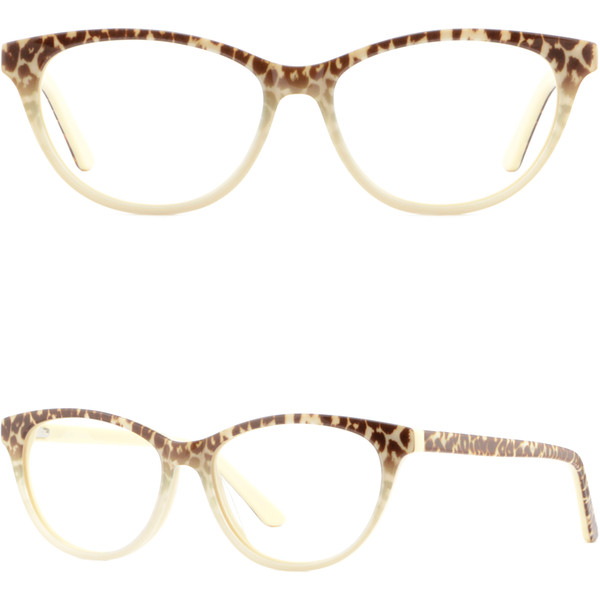 Women's Cateye Acetate Frame Spring Hinges RX Prescription Glasses Leopard Print