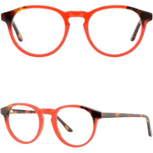 Light Round Small Girls Acetate Frames Narrow Eyeglass Glasses Red Spring Hinges