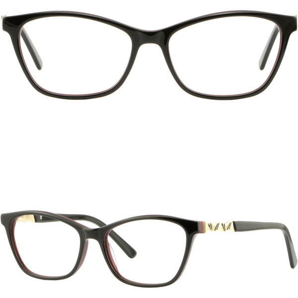 Light Women Acetate Frames Spring Hinges Square Plastic Eyeglasses Glasses Black