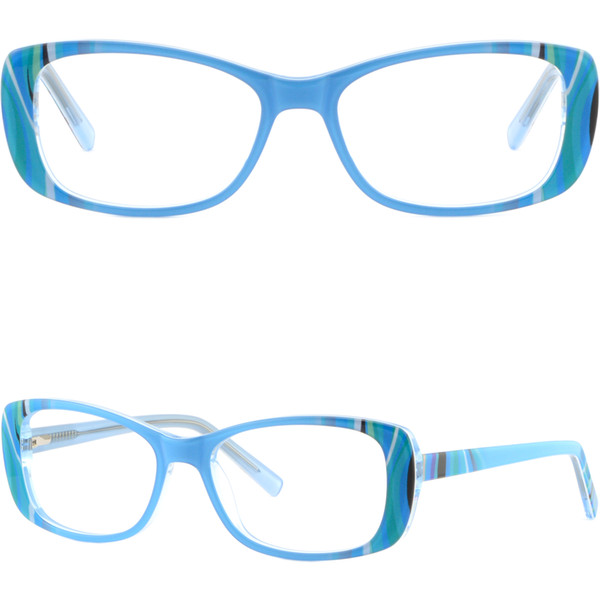 Blue Rectangle Women's Frames Acetate Prescription Glasses Sunglasses Eyeglasses