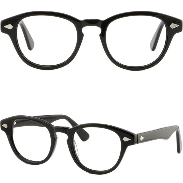 Men's Women's Thick Plastic Frame Prescription Glasses Shiny Black Spring Hinges