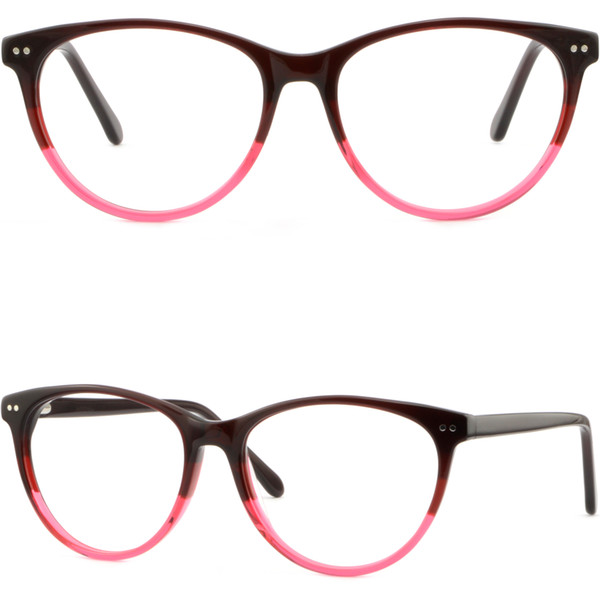 Thin Light Plastic Frame Spring Hinges Women's Glasses Shiny Silver Dots Accents