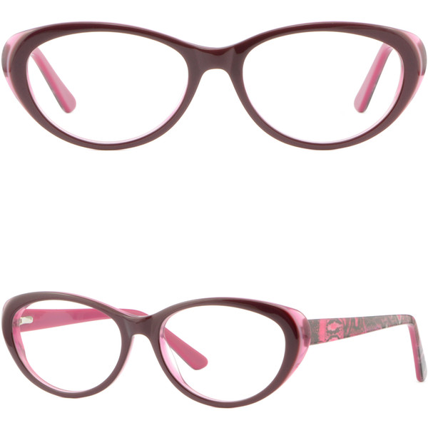 Oval Women Frame Spring Hinges Cat Eye Glasses Cateye Boa Snake Python Skin Pink