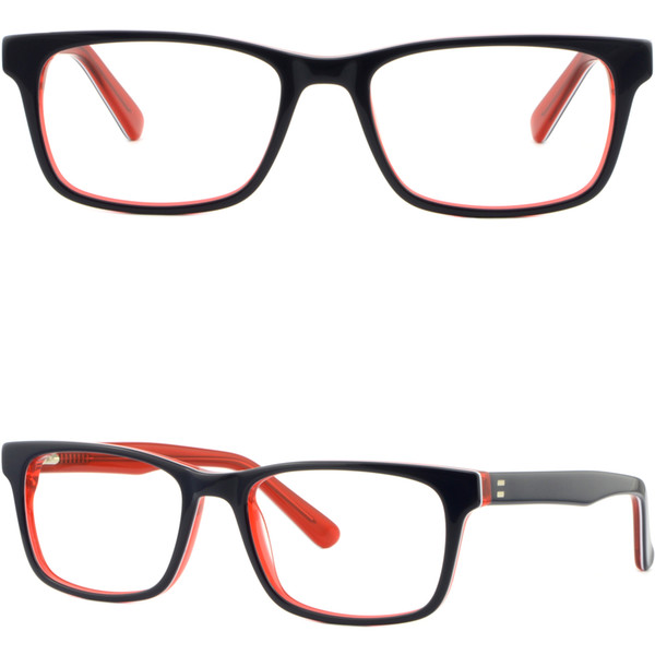 Navy Blue Men Womens Acetate Frames Spring Hinges Rectangle Prescription Glasses