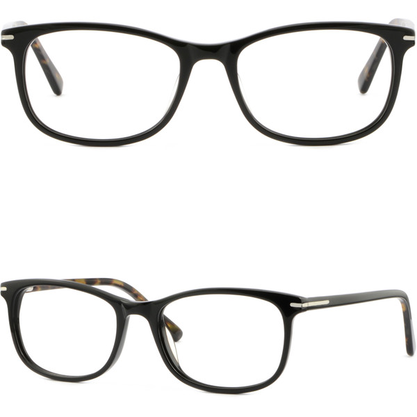 Men's Women's Plastic Frame Spring Hinges Medium Wide Prescription Glasses Black