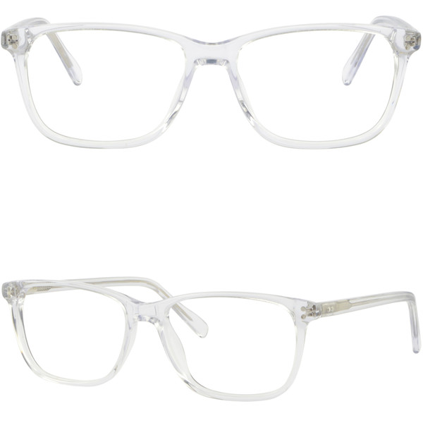 Clear Men Women Acetate Frames Light Transparent Glasses Spring Hinges Rectangle