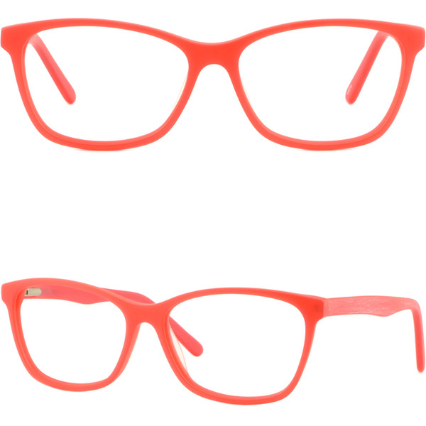 Red Women's Acetate Frames Spring Hinges Light Prescription Glasses Plastic