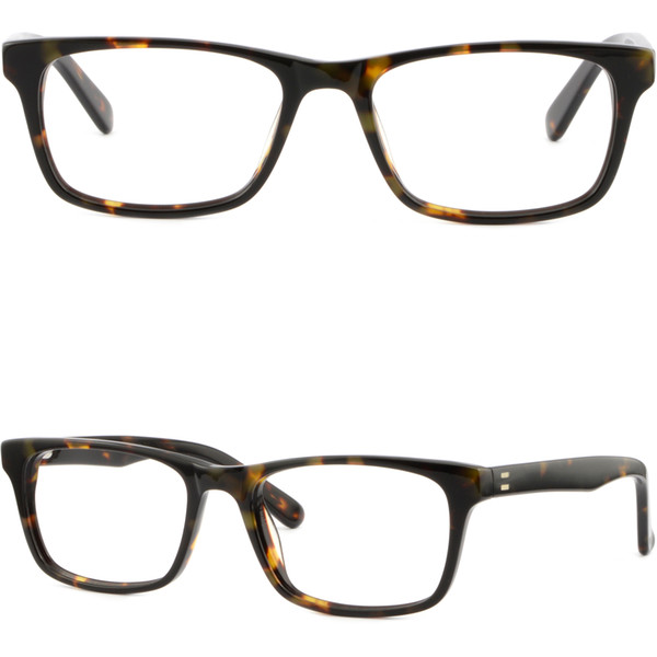 Rectangle Mens Womens Plastic Frames Spring Hinges Prescription Glasses Tortoise