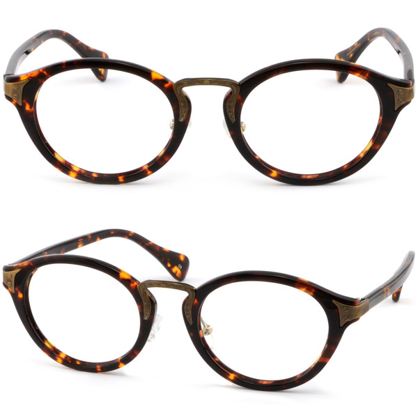 Round Men Womens Acetate Plastic Frame Tortoiseshell Prescription Glasses Lenses