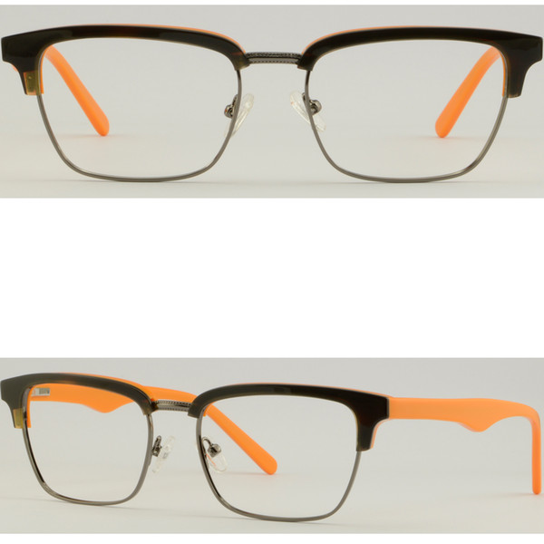 Men Women Browline Frame Acetate Plastic Prescription Glasses Spring Hinge Black