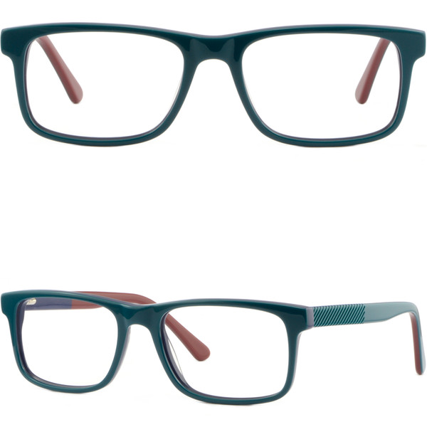 Light Mens Women Acetate Plastic Frame Rectangle Prescription Glasses Dark Green