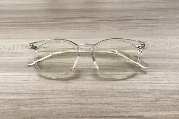 Light Round Translucent Clear Plastic Frame Transparent Mens Women TR90 Glasses