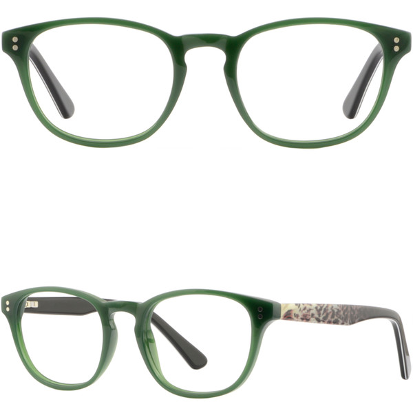 Square Mens Womens Plastic Frame Spring Hinges Prescription Glasses Oliver Green