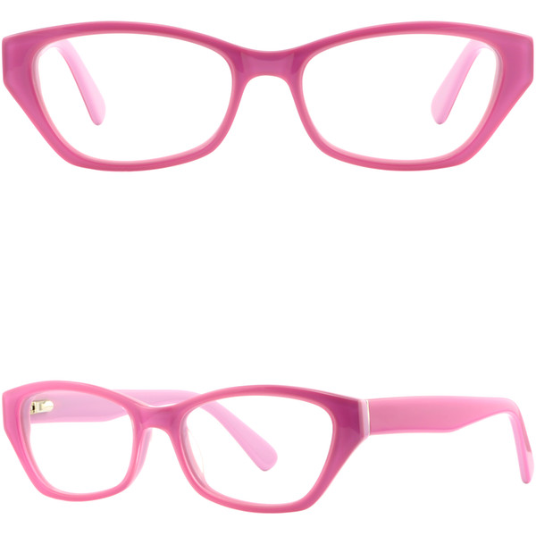 Cateye Women's Acetate Plastic Frames Prescription Eyeglasses Pink Spring Hinges