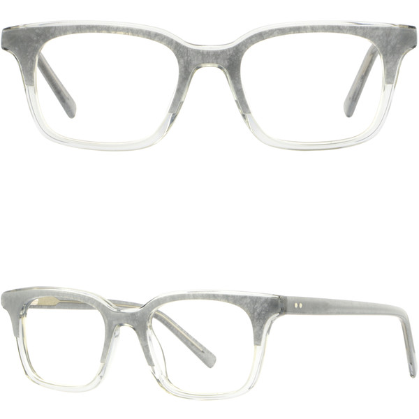 Gray Square Womens Acetate Plastic Frame Prescription Glasses Spring Load Hinges