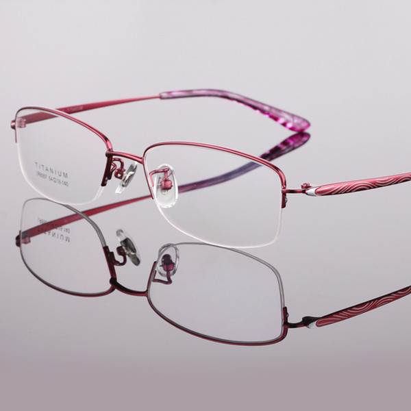 Women Eyeglass Frames Titanium Half Rimless Spectacle Frames LB-8957